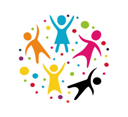 Children Education Logo - Happy Kids Education. Creative Children Reaching Star Education Logo. Happy kids logo vector illustration. kids concept vector illustration icon.