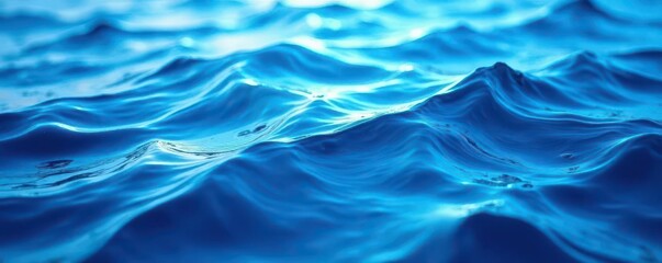 Obraz premium Abstract blue water wave texture, rippling surface, cyan, gradient, teal