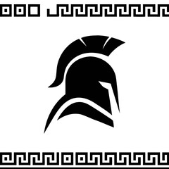 Spartan helmet logo design template. icon vector Illustration