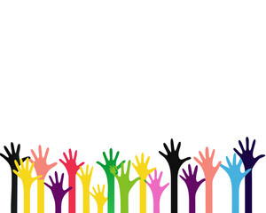 colorful up hand background, illustration vector template