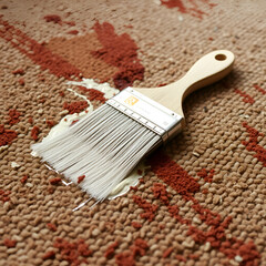 paint brush on stained carpet