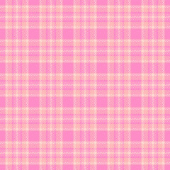 Serene plaid check background, stroke fabric pattern seamless. Flowing textile vector tartan texture in light and pink colors.