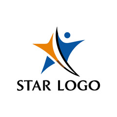 Star logo people and symbol success. Star Logo Template vector icon illustration design