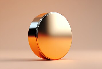 Golden round object, metallic