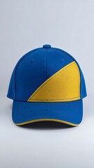 Blue baseball cap with a yellow accent