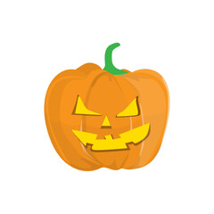Cartoon pumpkin illustration featuring a jack-o'-lantern with a spooky face