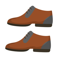 Pair of brown men's shoes. A classic design suitable for various occasions