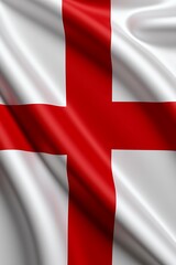 Obraz premium England Flag - White and Red Cross on White Background - Waving Fabric Texture
