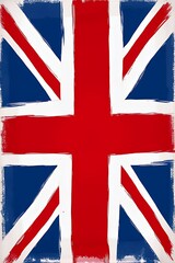 Fototapeta premium Union Jack Flag - Bold Brushstrokes Art