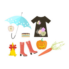 Creative set of various objects for seasonal and lifestyle concepts