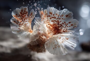 Close-up of delicate, fan-like marine creature