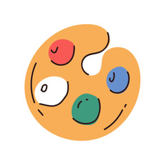 Minimalist art palette illustration for painting, drawing, and creative projects