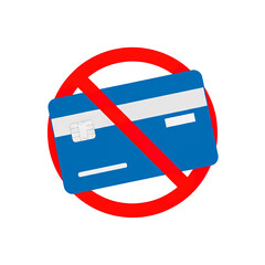 Ilustración de la señal de prohibido tarjetas. No se acetan tarjetas. Generado con IA