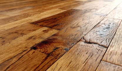 Close-up of rich, golden oak hardwood floors