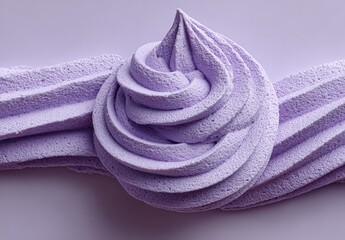 Swirling, textured, light purple whipped cream