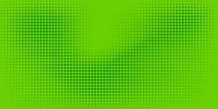 Dots halftone green color pattern gradient backround with texture. Modern halftone dotted. Simple comic pop art style. Vector illustration.