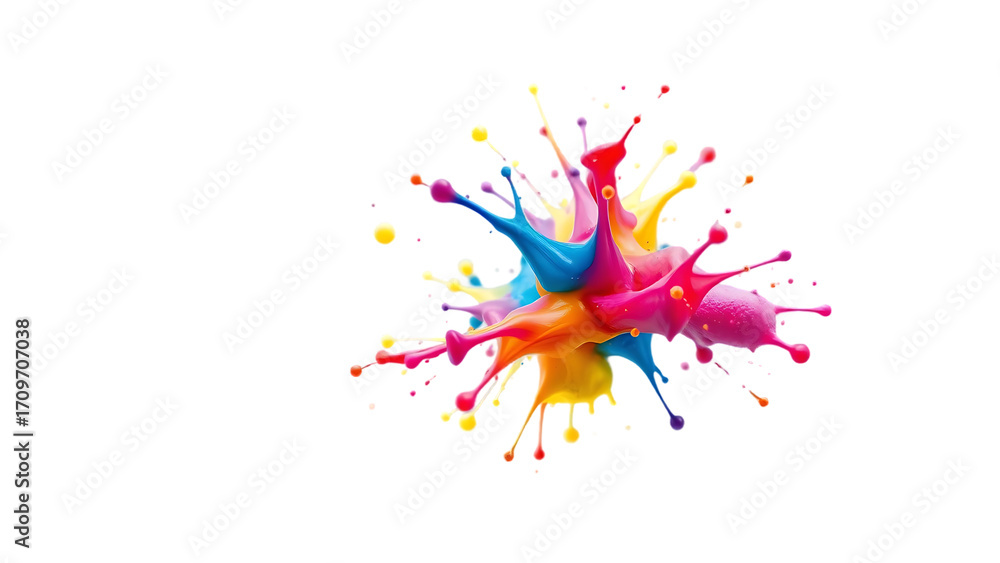 Aufkleber colorful paint splash isolated design element on the transparent background
