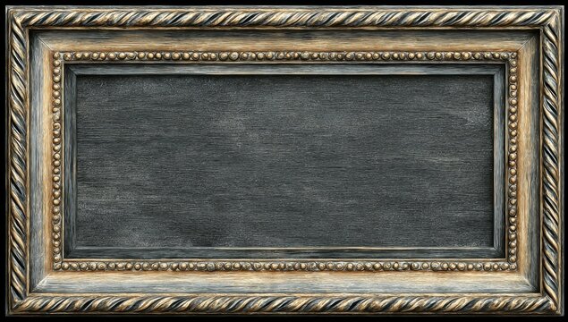 Ornate frame surrounds a dark gray plaque