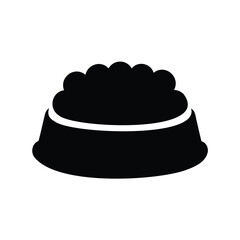 Full pet food bowl is an inviting sight, feeding time symbol