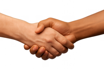 Handshake of Agreement: A close-up view of a handshake between two people, representing unity, cooperation, and mutual respect. Demonstrating agreement and understanding.