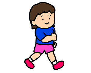 笑顔で歩く女の子