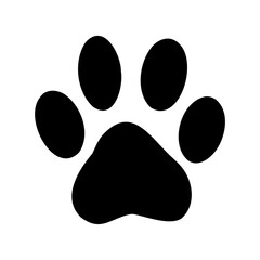 Minimalist Black and White Animal Paw Print Graphic Design Element