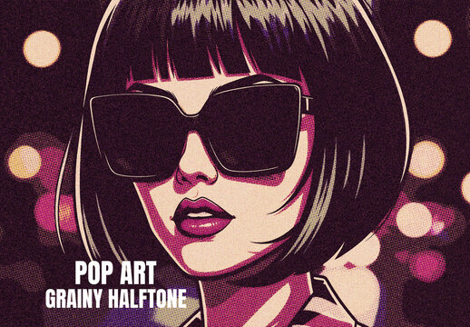 Grainy Halftone Pop Art Photo Effect