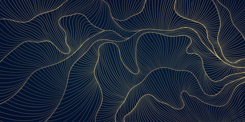 Obraz na płótnie Canvas Luxury abstract vector background, golden waves, elegant line texture, Japanese and oriental design. Premium wallpaper, poster, cover and stylish template.