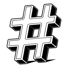 Obraz premium Digital Hashtag Icon for Social Media and Marketing