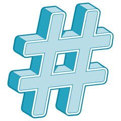 Fototapeta premium Bold Hashtag Graphic Design Element