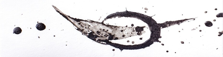 Abstract ink splatter art on white background