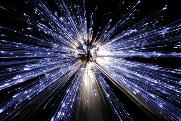 Obraz premium Radiant light streaks explode outward from center