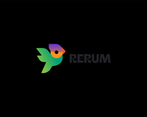 Parrot vector logo. Bright macaw cockatoo logotype.