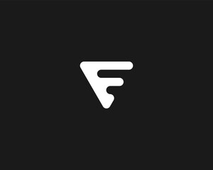 Letter F vector logo. Creative triangle monogram.