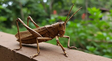 Grasshopper craft made of coconut leaves