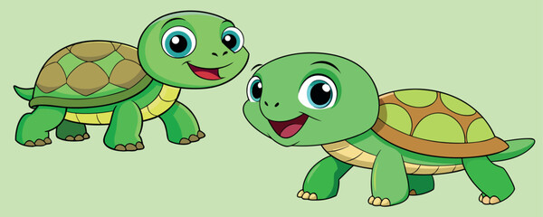 Cartoon Turtles Characters – Cute Funny Animals Illustration, Happy Turtle Cartoon Vector, Child Friendly Sea Turtle Clips, Ocean Turtle Cartoon Kids Art, Smiling Cartoon Turtle Graphic, Adorable Turt