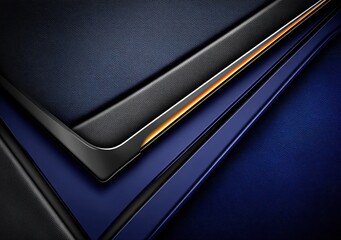 Abstract metallic design with dark blue and black layers