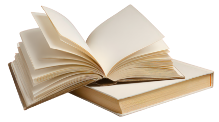 Open Book With Gold Embellishments On White Background