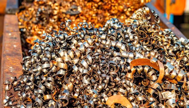 Metal scraps, tangled curls, various colors