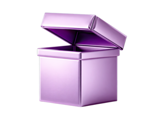 Open, purple gift box