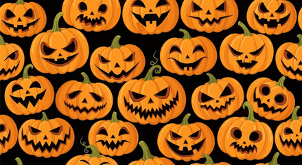 seamless pattern with halloween pumpkins