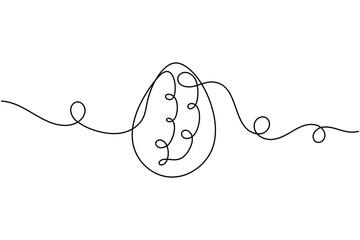 Easter egg continuous one line drawing minimalist chicken healthy outline vector illustration