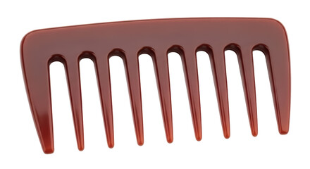 Isolated brown comb for hair styling, beauty salon tools or personal care accessories