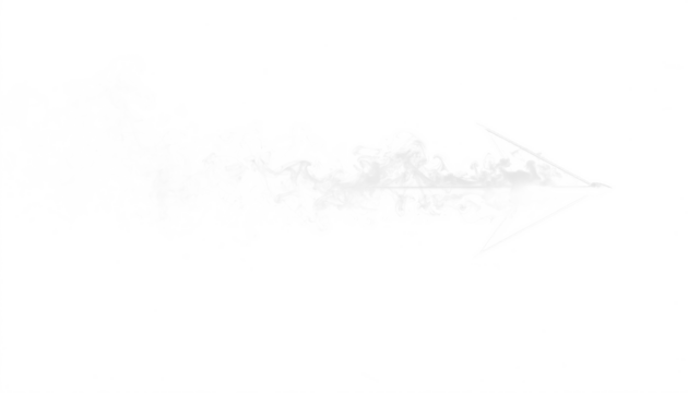 PNG smoke arrow created from a swirling vortex with transparent background, ideal for overlays, fantasy themes, motion effects, abstract art, and creative digital design projects