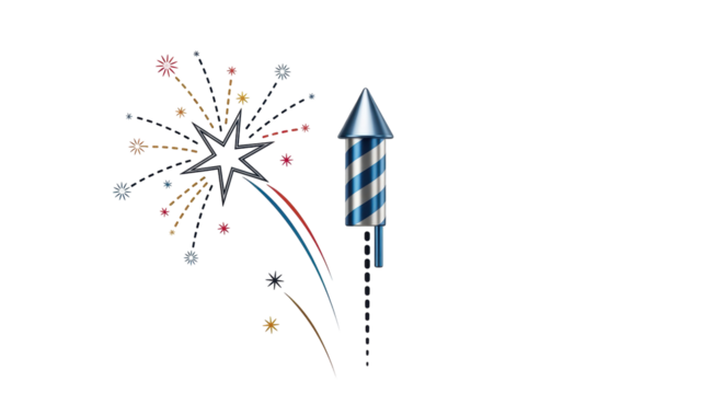 Isolated Patriotic party celebration rocket burst sparkle design for the fourth of July holiday - Powered by Adobe