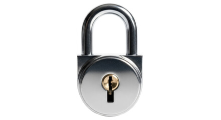Isolated silver padlock shines in a professional stock photo, for security and protection themes
