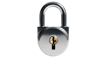 Isolated silver padlock shines in a professional stock photo, for security and protection themes