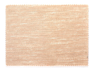 Natural fabric swatch samples isolated on white background 