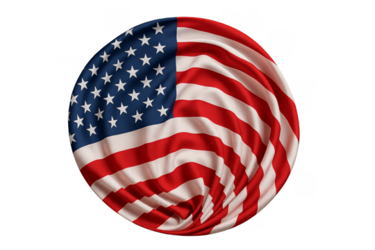 USA flag in the circle shape. American flag Star