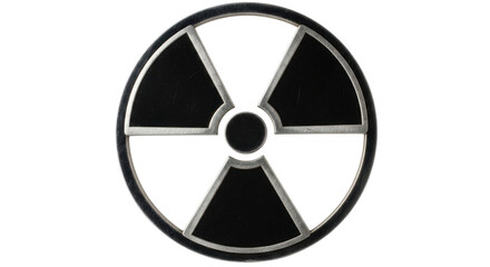 Isolated radioactive material warning symbol, depicting potential danger, hazard and caution
